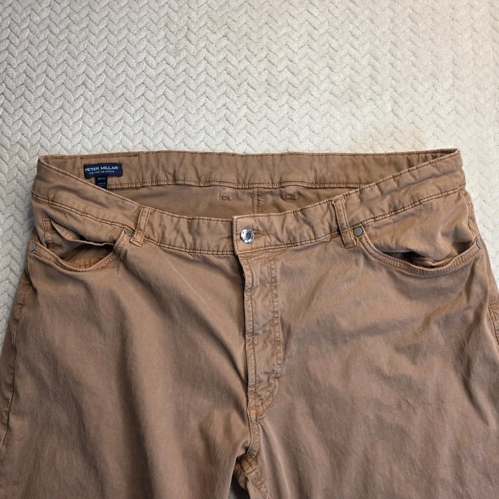 Peter‎ Millar Crown Crafted Mens Tan 5-Pocket Pants Brown 40/30 Turkey Tailored